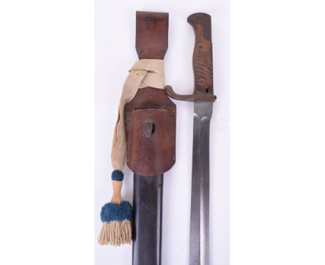 German Mauser S98/05 Bayonet with Saw Back Removed, maker marked ‘Waffenfabrik Mauser Obendorf’ in its extremely good all blu