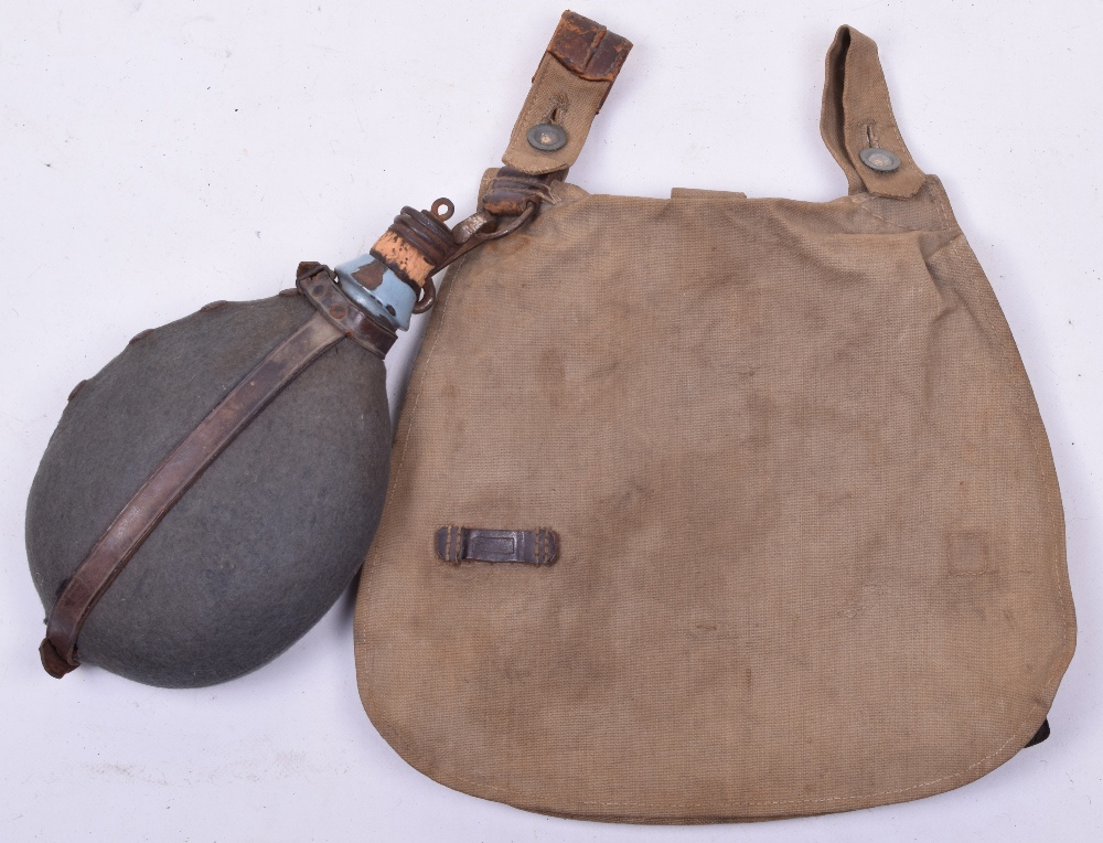 WW1 German Bread Bag and Water Bottle Set, heavy duty canvas enlisted
