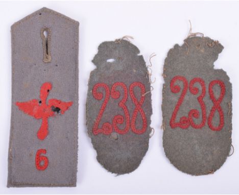 Flieger Shoulder Board and Numbered Sleeve Patch for Flieger Unit, group of three items, being a single Flieger shoulder boar