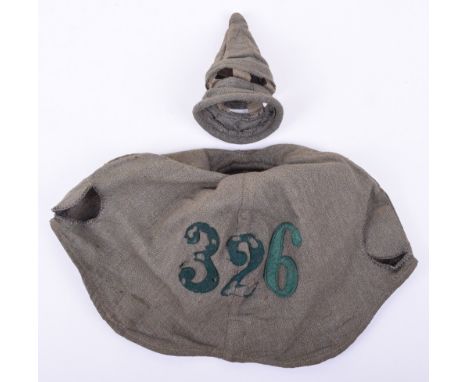 M.15 Regiment 326 Other Ranks Pickelhaube Trench Cover, two-piece helmet cover, maker marked to the interior. Size ‘57’ Regim