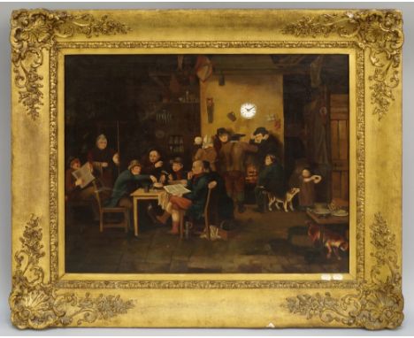 Amendment: Please note that the movement for this clock is not a fusee mechanism A Continental oil painting picture clock, po