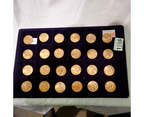 Twenty four pre decimal uncirculated pennies. UK P&amp;P Group 0 (£6+VAT for the first lot and £1+VAT for subsequent lots)&nb