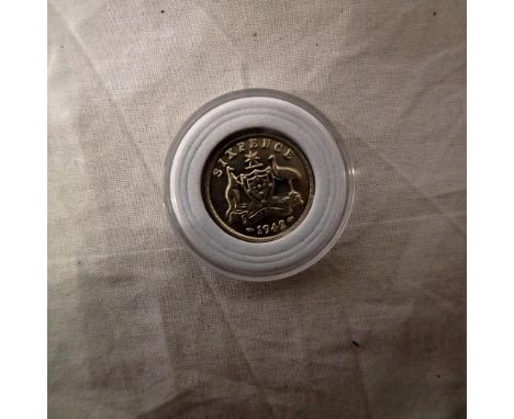1942 silver Australian sixpence of George VI . UK P&amp;P Group 0 (£6+VAT for the first lot and £1+VAT for subsequent lots)&n