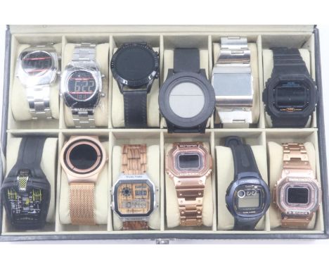 Presentation case of twelve gents wristwatches. UK P&amp;P Group 2 (£20+VAT for the first lot and £4+VAT for subsequent lots)