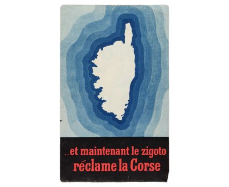 Original vintage airborne leaflet propaganda flyer issued in Great Britain to be dropped over Corsica. Original vintage propa