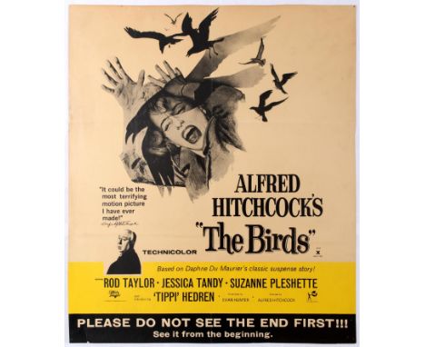 Original vintage film poster for The Birds, a 1963 American horror-thriller film directed by Alfred Hitchcock and starring Ro