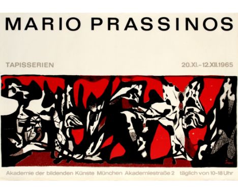 Original vintage advertising poster for a tapestry exhibition featuring work by the modernist painter, printmaker and stage d