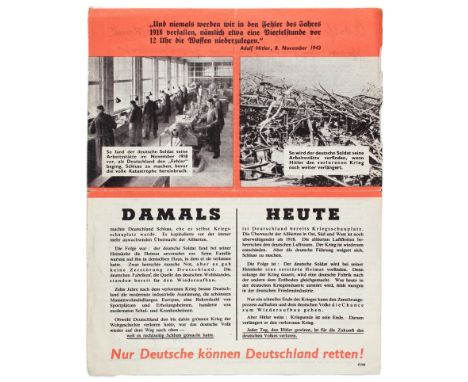 Group of three original vintage airborne leaflet propaganda flyers issued in Great Britain to be dropped over the Nazi German