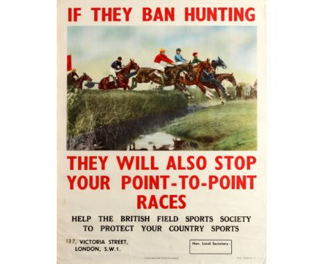 Original vintage poster published by the British Field Sports Society to encourage people to help the organisation protect co