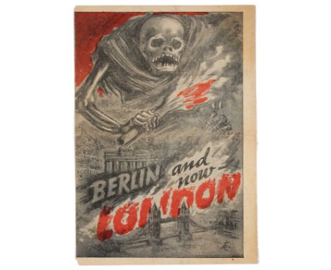 Original vintage airborne leaflet propaganda flyer issued by the Nazi Germany to be dropped on the British territory, front s