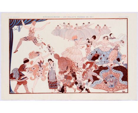 Original vintage ballet magazine centerfold from La Vie Parisienne, 16 June 1917 for Nitchevo-revue of Les ballets russes en 
