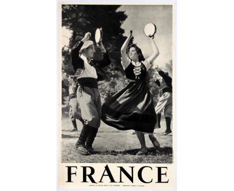 Group of five original vintage travel posters advertising destinations in France. 1. Original vintage travel advertising post