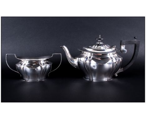 Edwardian Silver Teapot and Matching Two Handle Sugar Bowl. Hallmark Birmingham 1903. Marked J.Z. All Aspects of Condition Go