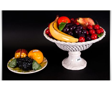 Ceramic Fruit Bowl & Plate
