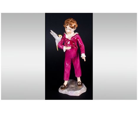 Royal Worcester Figure ' The Parakeet ' Modelled by F. G. Doughty. Number 3087. Height 6.25 Inches High. Excellent Condition.