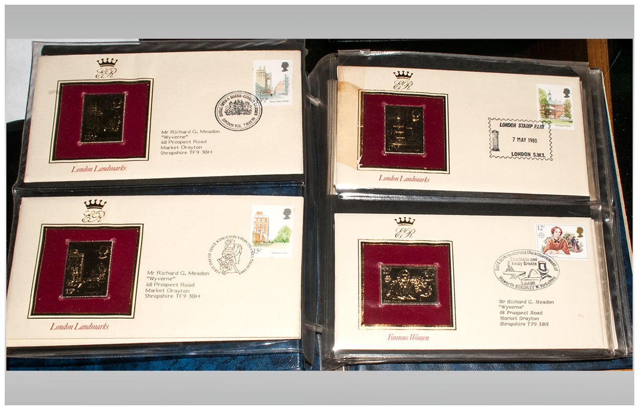 First Day Cover Album ''22ct Golden Replicas Of British Stamps''