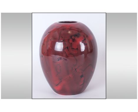 Carlton Wear Globular Shaped ''Studio Rouge'' Vase - Made in England. 7 inches in height.