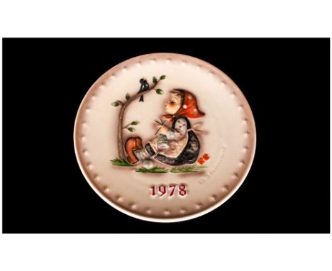 M. J. Hummel 8th Annual Plate, Date 1978 ' Happy Past-Time ' Number 271. Hand Painted and Hand Crafted. Diameter 7.5 Inches. 