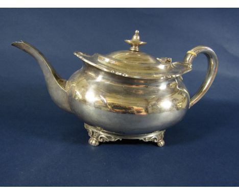 Silver teapot, the body of oval compressed form with loop handle - Sheffield 1930, Atkin Bros, 22.5oz approx 