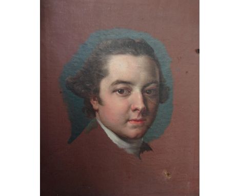 Attributed to Allan Ramsay (Scottish 1713-1784) - A finely painted shoulder-length portrait of a young gentleman, c.1760, oil
