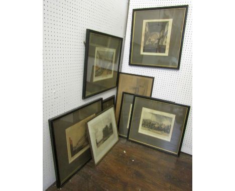An interesting collection of early 19th century coloured engravings relating to Harrow School including a coloured lithograph