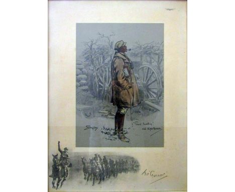 Charles Johnson Payne 'Snaffles' (British 1884-1967) - coloured print - The Gunner, unsigned, 44 x 32cm, framed 