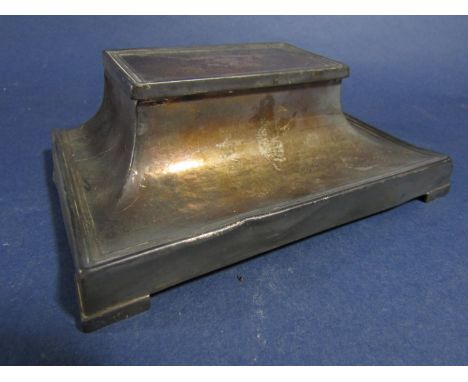 1920s silver rectangular sloped desk standish, the hinged lid inscribed General Election 1922 from E. A. L. maker Horace Wood