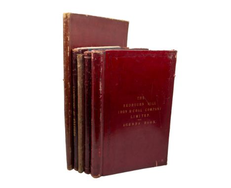 The Redbourn Hill Iron &amp; Coal Company Limited. A collection of ledgers in red crushed morocco lettered in gilt, manuscrip