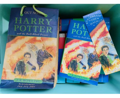 Rowling, J. K. Harry Potter and the Goblet of Fire, and Harry Potter and the Order of the Phoenix, first deluxe editions, sea