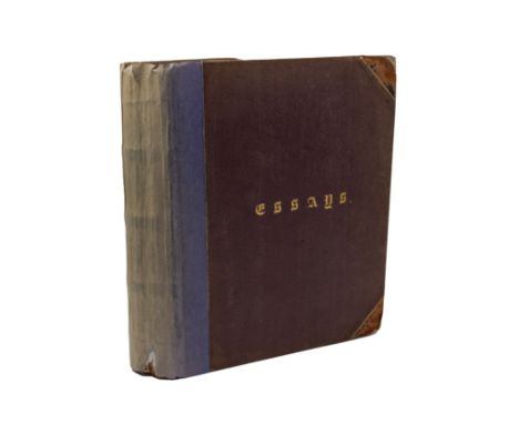 Education. A bound collection of manuscript essays produced by members of The Reigate Young Friends' Essay Society, [Surrey],