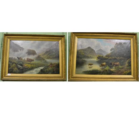 H R Hall (19th /20th century) ''Glen Etive'' ''On The Arden'', each signed and inscribed verso, oil on canvas, 49cm by 74.5cm