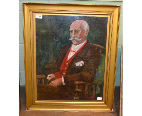 A portrait of a gentleman seated, oil on panel 