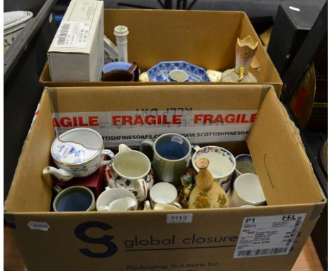 A collection of 19th & 20th century mostly British pottery and porcelain including G Jones Abbey pattern wares, Wedgwood, Sta