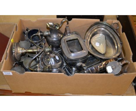 A quantity of assorted plated wares including three piece tea service 