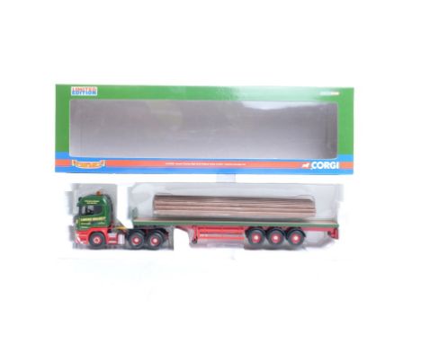  Corgi Scania R Series High Roof Flatbed Trailer & Rails - Lawsons Haulage LTF | Scale: 1:50 | Model Code: CC13708 | Certific