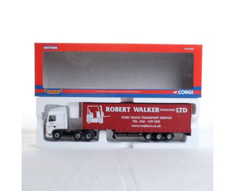  Corgi DAF XF Space Cab Step Frame Curtianside - Robert Walker (Haulage) Ltd | Scale: 1:50 | Model Code: CC13226 | Certificat