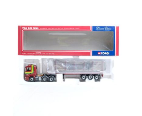  Corgi Scania Flatbed Trailer & Log Load - Van Der Wiel | Scale: 1:50 | Model Code: CC12208 | Certificate: Yes | Lot Conditio