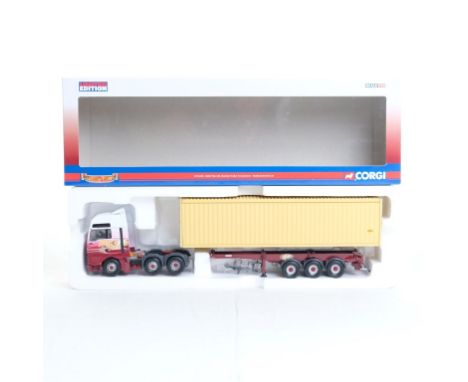  Corgi MAN TGA XXL Skeletal Trailer & Container - Hanbury Davies LTD | Scale: 1:50 | Model Code: CC13416 | Certificate: Yes |