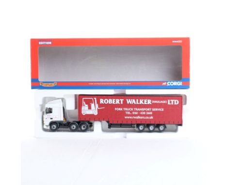  Corgi DAF XF Space Cab Step Frame Curtianside - Robert Walker (Haulage) Ltd | Scale: 1:50 | Model Code: CC13226 | Certificat