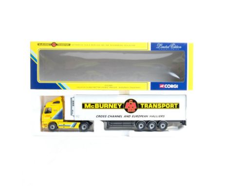  Corgi Volvo FH Globetrotter Fridge Trailer - McBurney Transport | Scale: 1:50 | Model Code: CC12409 | Certificate: Yes | Lot