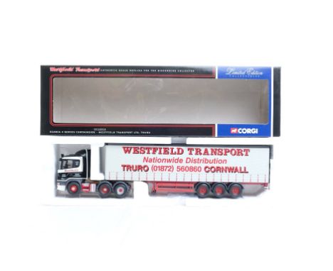  Corgi Scania 4 Serise Curtianside - Westfield Transport LTD, Truro | Scale: 1:50 | Model Code: CC12213 | Certificate: Yes | 