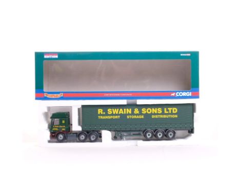  Corgi DAF CF Curtainside - R.Swain & Sons Ltd | Scale: 1:50 | Model Code: CC13601 | Certificate: Yes | Lot Condition: Good |