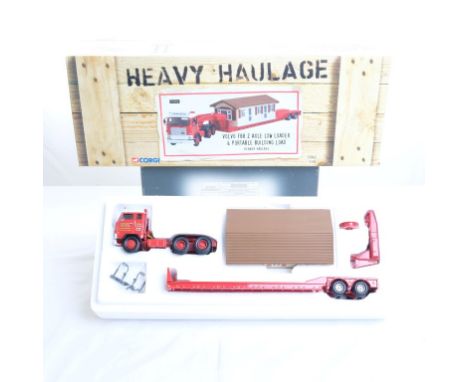  Corgi Volvo F88 2 Axle Low Loader & Portable Building Load - Heanor Haulage | Scale: 1:50 | Model Code: CC13110 | Certificat