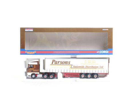  Corgi DAF XF Space Cab Curtainside - Parsons Nationwide Distribution LTD | Scale: 1:50 | Model Code: CC13221 | Certificate: 