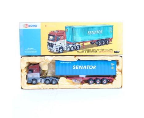  Corgi Mercades-Benz Actros Skeletal Trailer & Container - John Mitchell | Scale: 1:50 | Model Code: AN13805 | Certificate: Y