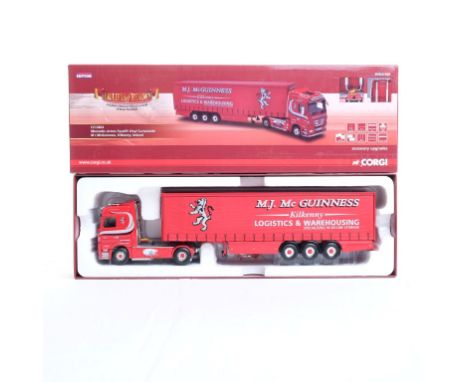  Corgi Mercades Actros Facelift Vinyl Curtianside - M J McGuinness, Kilkenny, Ireland | Scale: 1:50 | Model Code: CC13824 | C