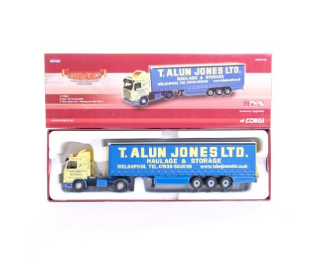  Corgi Scania 143 Curtainside - T. Alun Jones LTD | Scale: 1:50 | Model Code: CC14804 | Certificate: Yes | Lot Condition: Goo