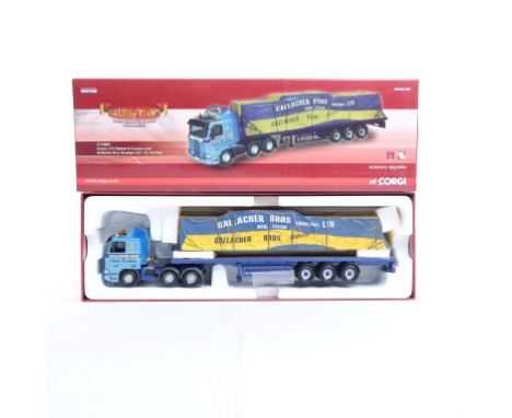  Corgi Scania 113 Flatbed & Canvas Load - Gallacher Bros Haulage Ltd - C.Durham | Scale: 1:50 | Model Code: CC14807 | Certifi