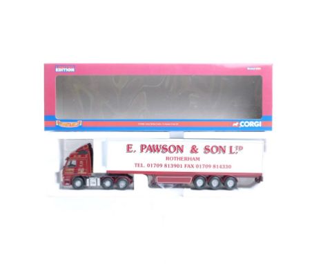  Corgi Volvo FM Box Trailer - E.Pawson & Son LTD | Scale: 1:50 | Model Code: CC13506 | Certificate: Yes | Lot Condition: Good