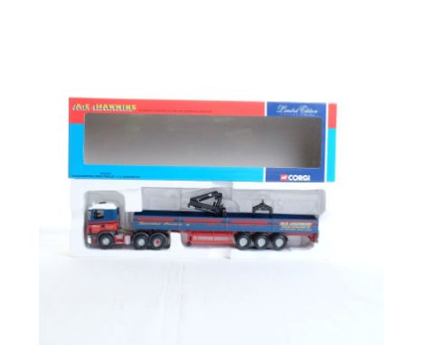  Corgi Scania Dropside Crane Trailer - A.E.Hawkins LTD | Scale: 1:50 | Model Code: CC12223 | Certificate: Yes | Lot Condition